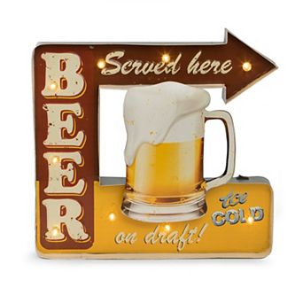 Bey-Berk Beer Served Here LED Lighted Metal Sign