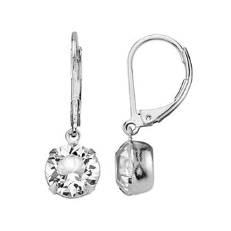 1928 Crystal Silver-Tone Drop Earrings