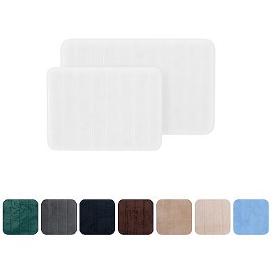 Portsmouth Home 2-piece Memory Foam Striped Bath Mat Set