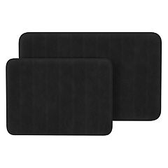 Vcny Byzantine 3 Piece Memory Foam Bath Rug Set Black