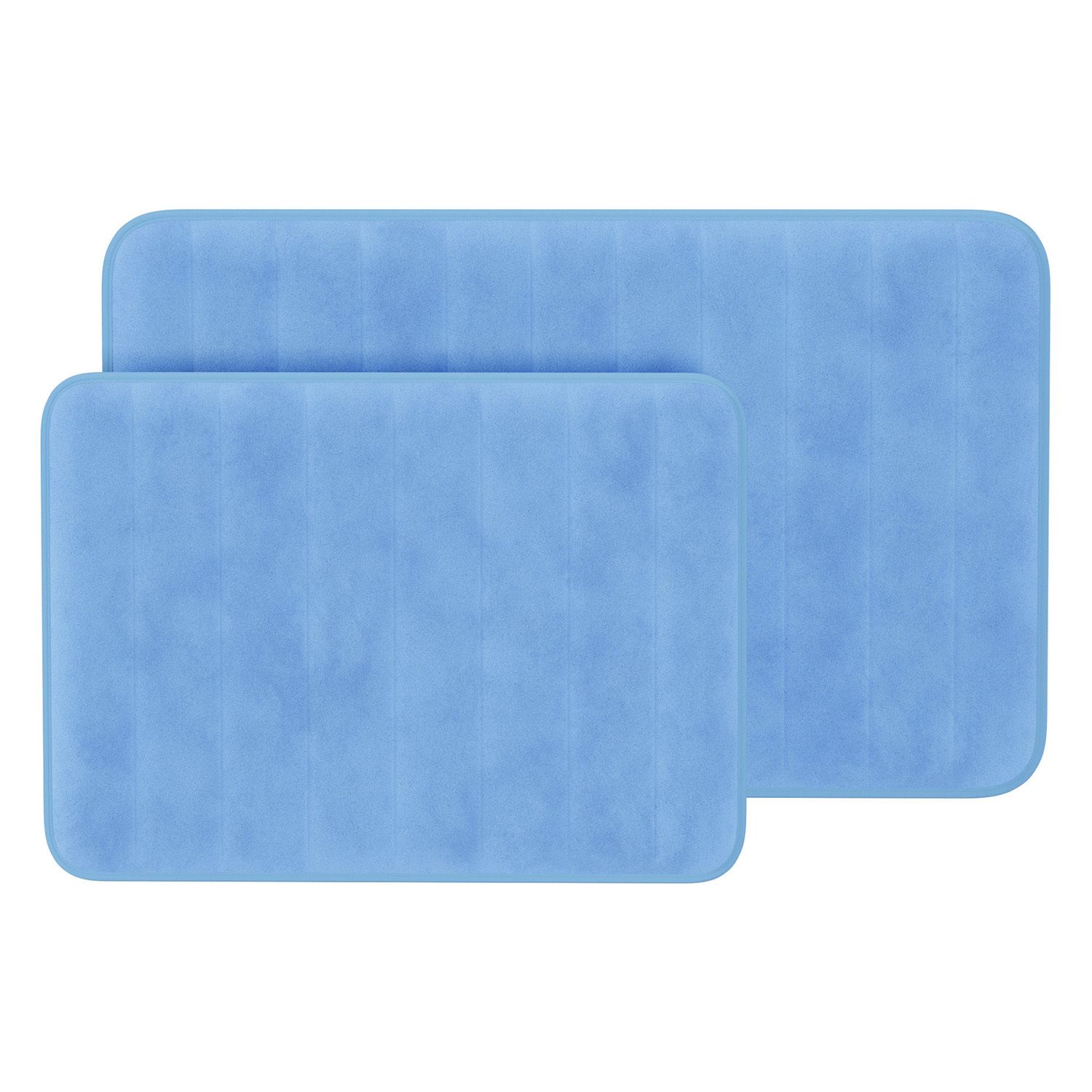blue bath mat set
