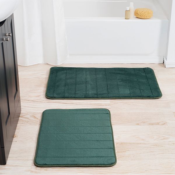 Portsmouth Home 2piece Memory Foam Striped Bath Mat Set