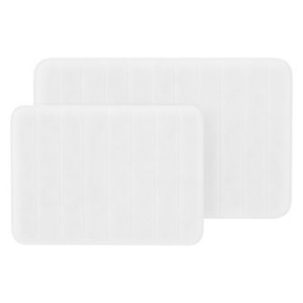 Portsmouth Home 2 pc Memory Foam Striped Bath Mat Set