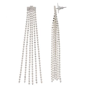 Vieste Simulated Crystal Nickel Free Fringe Drop Earrings