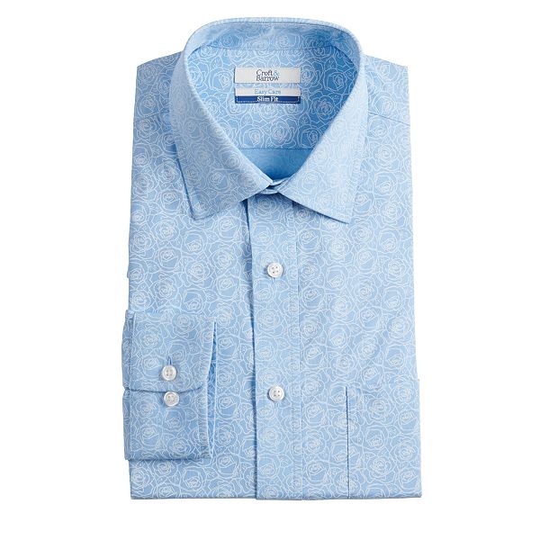 Men's Croft & Barrow® Slim-Fit Easy-Care Spread-Collar Dress Shirt