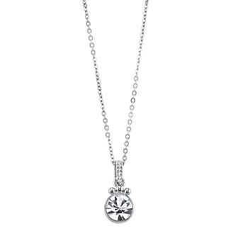 1928 Crystal Round Pendant Necklace