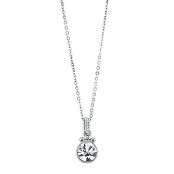 1928 Crystal Round Pendant Necklace