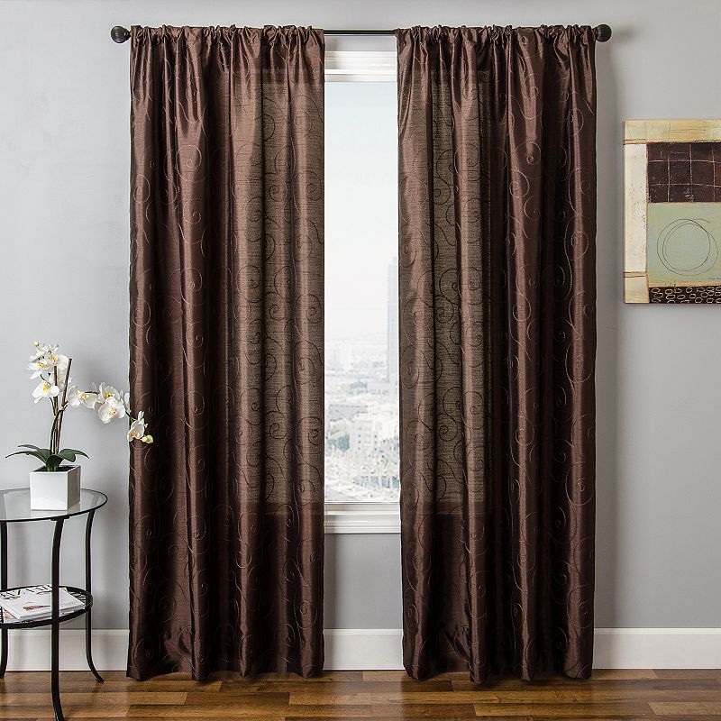 Softline 1-Panel Gio Window Curtain, Dark Brown, 55X84