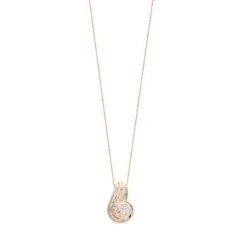 Diamond Medley 10k Gold 1/2 Carat T.W. Diamond Swirling Pendant Necklace
