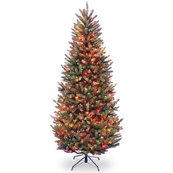 National Tree Company 6.5-ft. Multicolored Pre-Lit Fraser Fir Slim Artificial Christmas Tree