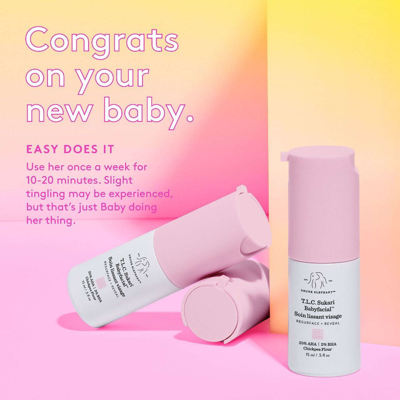Drunk Elephant T.L.C. Sukari Babyfacial AHA + BHA Mask