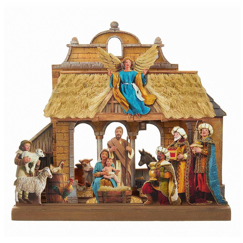 Kurt Adler Nativity Scene Christmas Table Decor, Multicolor