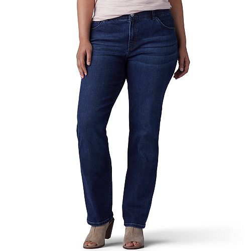 Plus Size Lee Flex Motion Regular Fit Straight-Leg Jeans