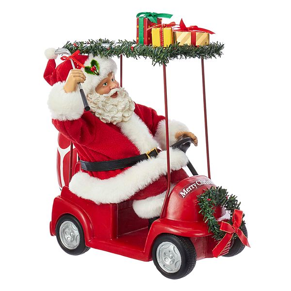 Kurt Adler Santa & Golf Cart Christmas Table Decor