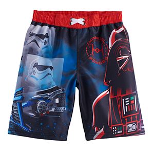 Boys 4-7 Star Wars Darth Vader & Stormtrooper UPF 50 Swim Trunks
