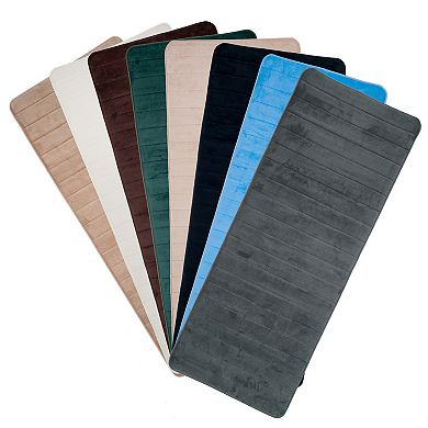 Portsmouth Home Memory Foam Striped Long Bath Mat
