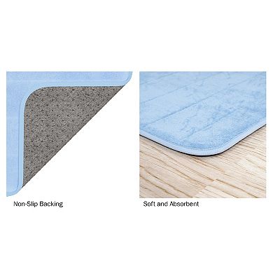 Portsmouth Home Memory Foam Striped Long Bath Mat