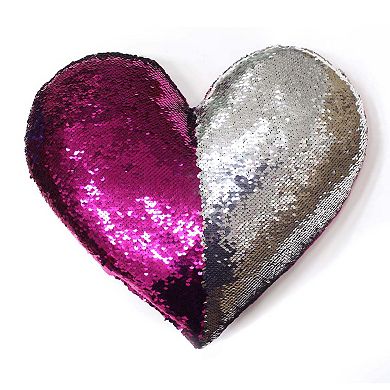 Celebrate Together™ Valentine's Day Heart Shaped Sequin Plush Back Reversible Throw Pillow