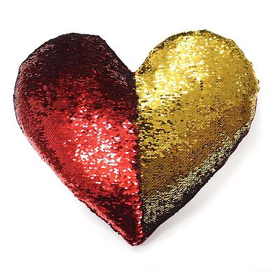 Celebrate Together™ Valentine's Day Heart Shaped Sequin Plush Back Reversible Throw Pillow