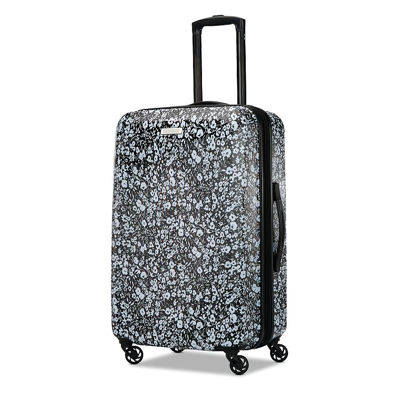 American Tourister Burst Max Printed Hardside Spinner Luggage, Black Daisie