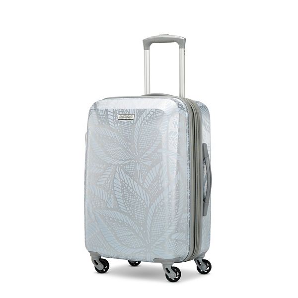 American Tourister Burst Max Printed Hardside Spinner Luggage - Metallic Silver (28 INCH)