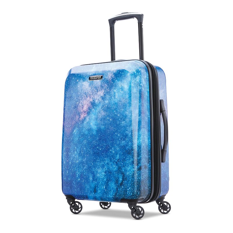 American Tourister Burst Max Printed Hardside Spinner Luggage, Grey, 28 INC
