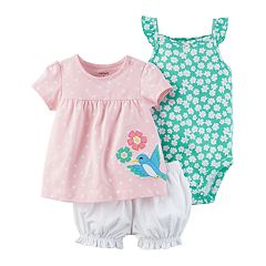 Baby Girl Carters Birdiaper Cover Set