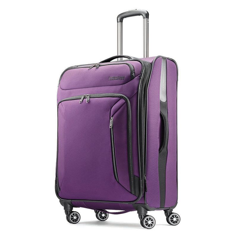 American Tourister Zoom Spinner Luggage, Purple, 21 Carryon