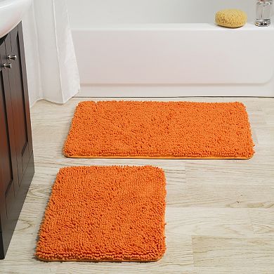 Portsmouth Home 2-piece Memory Foam Shag Bath Mat
