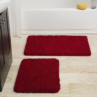 Portsmouth Home 2-piece Memory Foam Shag Bath Mat