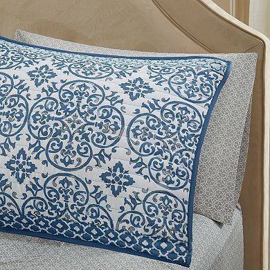 Madison Park Essentials Nova 6-Piece Quilt Set with Cotton Sheets