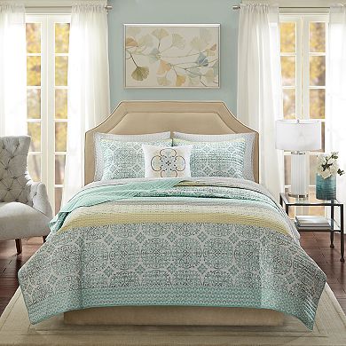 Madison Park Essentials Nova 6-Piece Quilt Set with Cotton Sheets