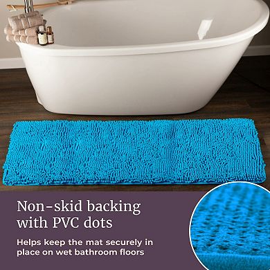 Portsmouth Home Memory Foam Long Shag Bath Mat