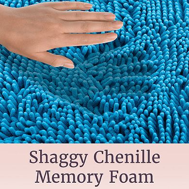 Portsmouth Home Memory Foam Long Shag Bath Mat