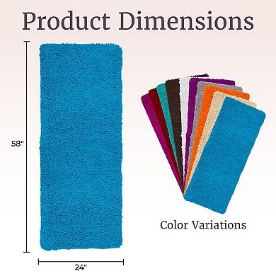 Portsmouth Home Memory Foam Long Shag Bath Mat