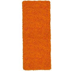 PLYH 2 Piece Memory Foam Shag Bath Rug Set - Color: Orange