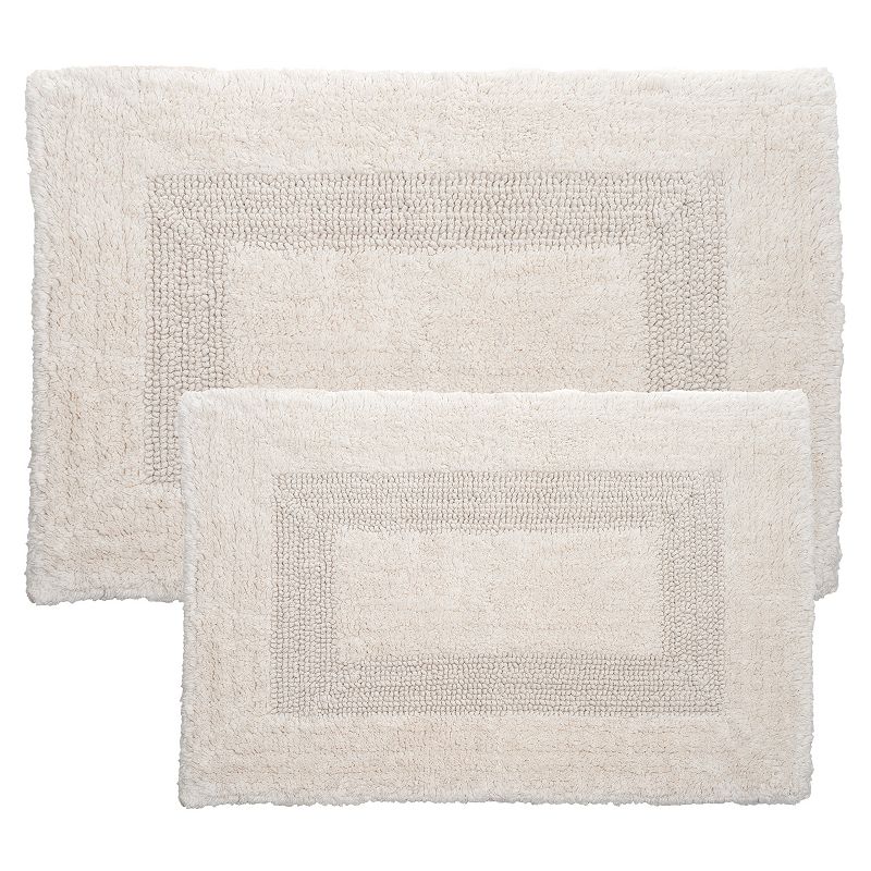 Lavish Home 100% Cotton 2-Piece Reversible Rug Set