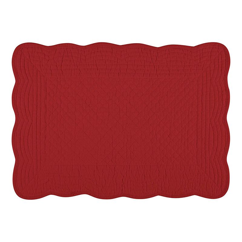 18025835 KAF HOME Flax Boutis Placemats 4-pk., Red, Fits Al sku 18025835