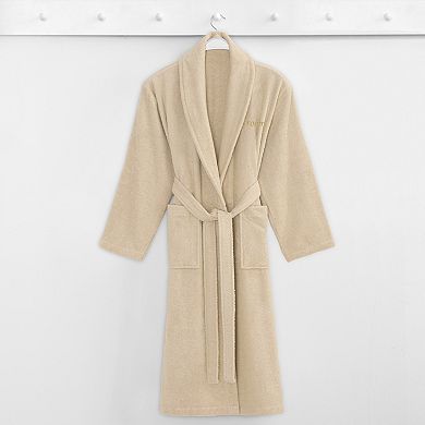 Linum Home Textiles "Groom" Embroidered Cotton Terry Bathrobe