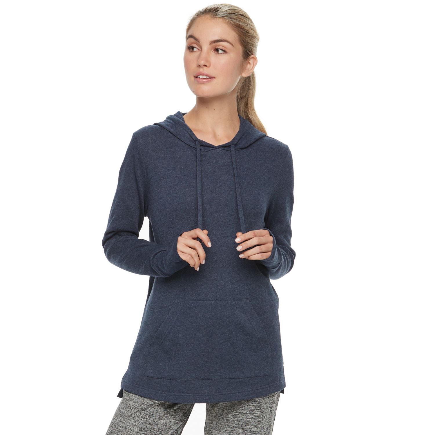 women's tek gear crewneck thumb hole sweatshirt