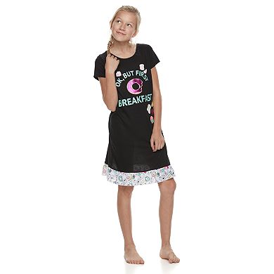 Girls 4-14 & Plus Size SO® Criss-Cross Back Graphic Nightgown & Doll ...
