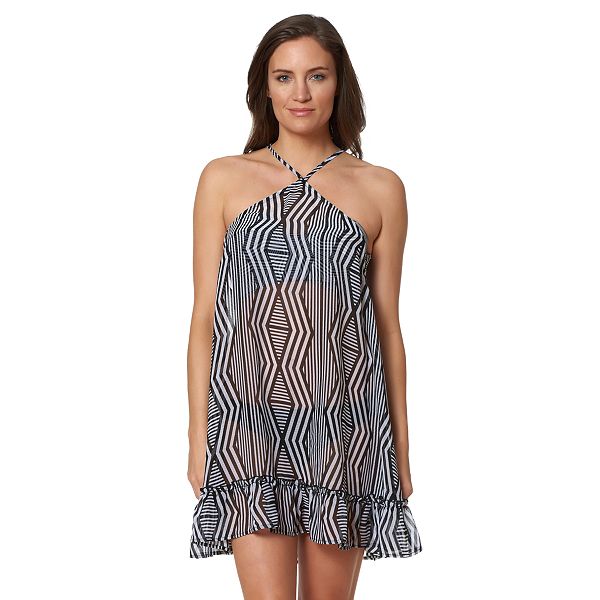 Women's Pink Envelope Zigzag Chiffon Cover-Up