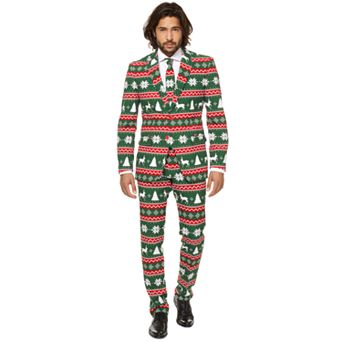 Men's OppoSuits Slim-Fit Holiday Novelty Suit & Tie Set