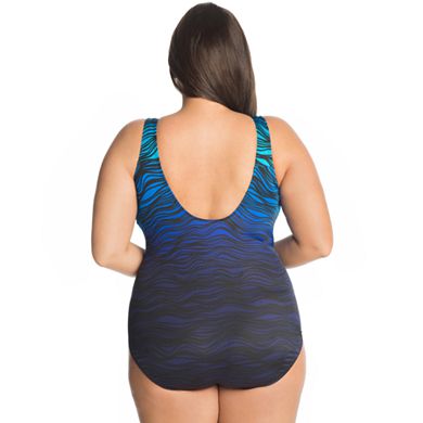 Plus Size Great Lengths Tummy Slimmer High-Neck One-Piece Swimsuit  