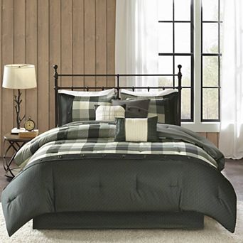 Madison Park Pioneer 7 pc Plaid Comforter Set with Throw Pillows