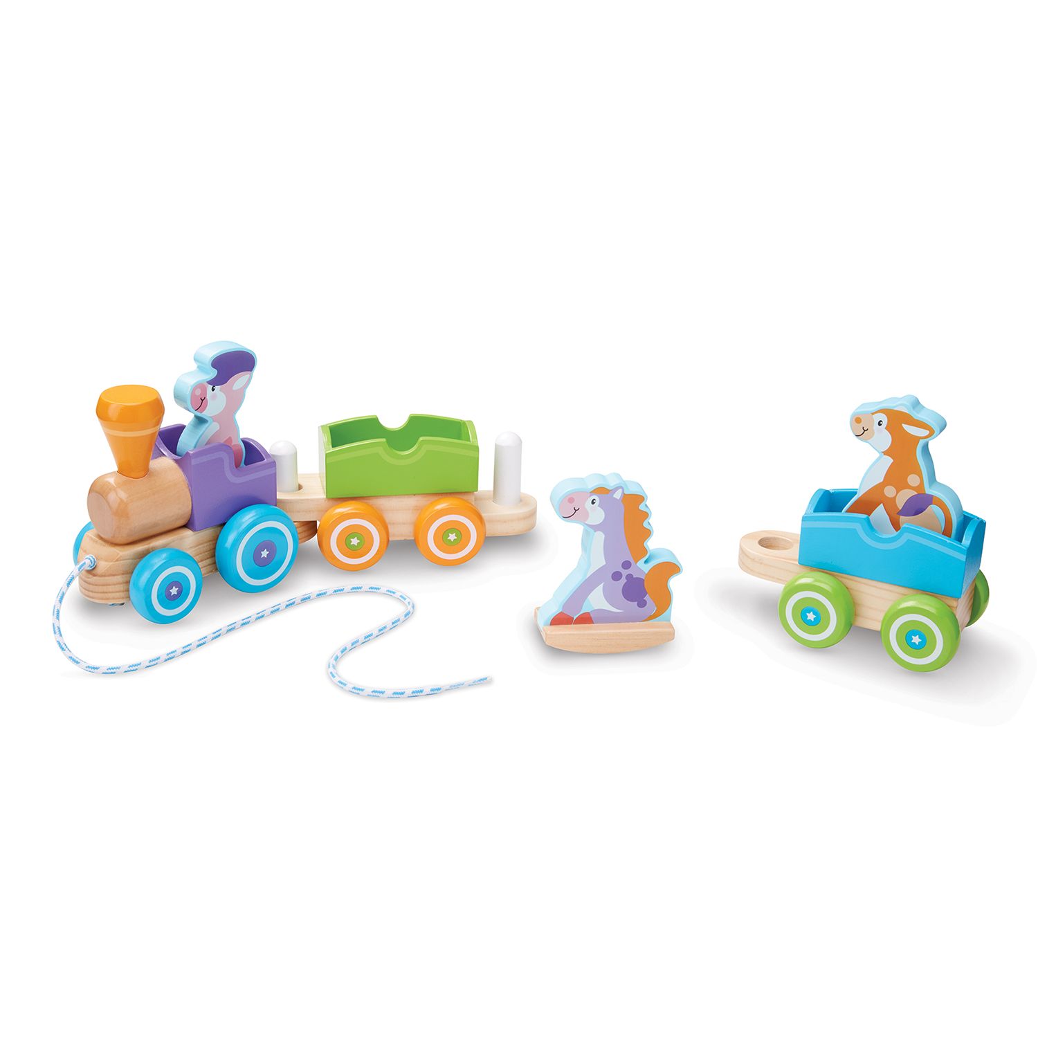 melissa and doug rocking farm animals pull train