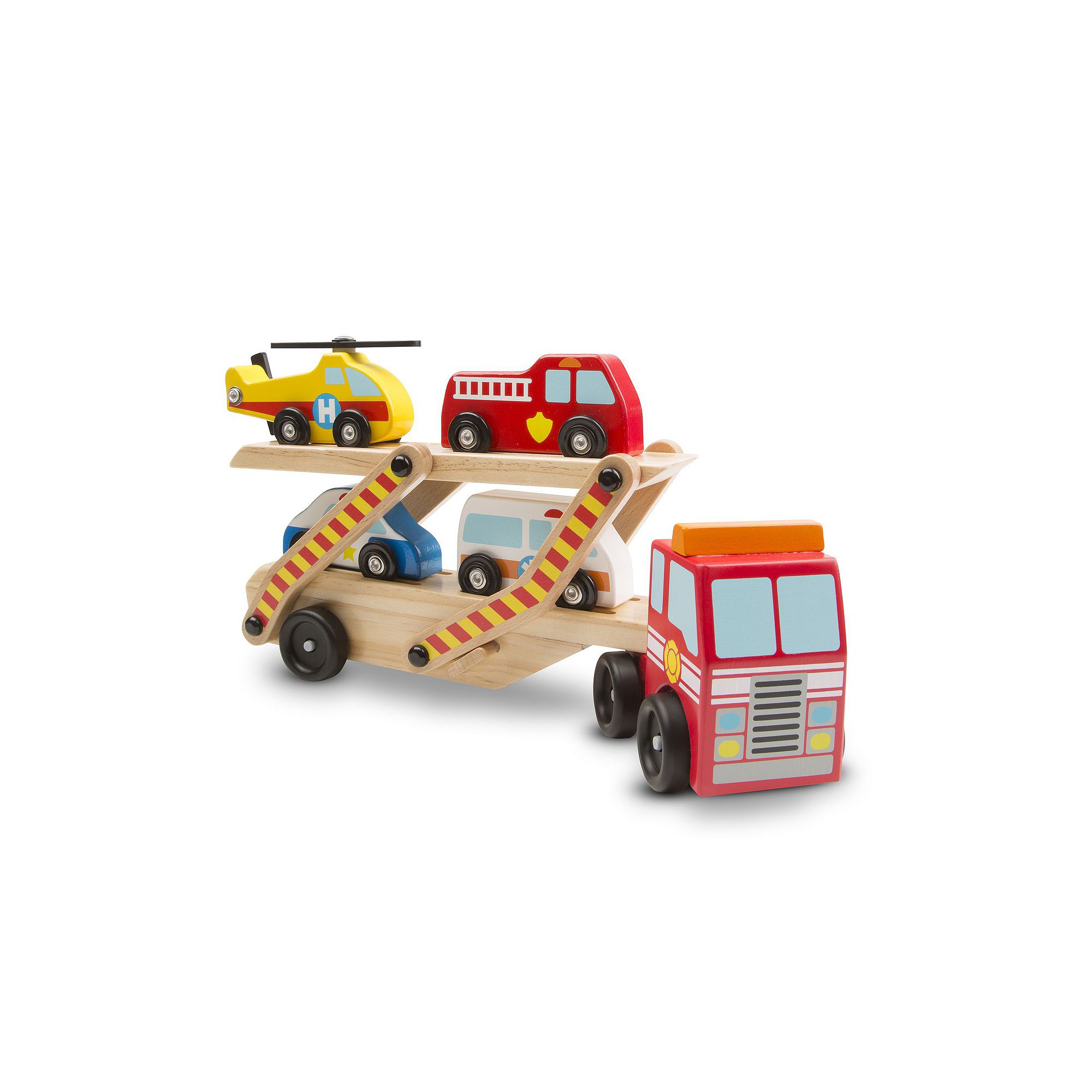 Melissa & Doug Emergency Vehicle Carrier, Multicolor