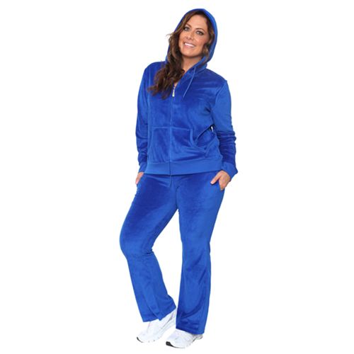 Plus Size White Mark Velour Hoodie & Pant Set