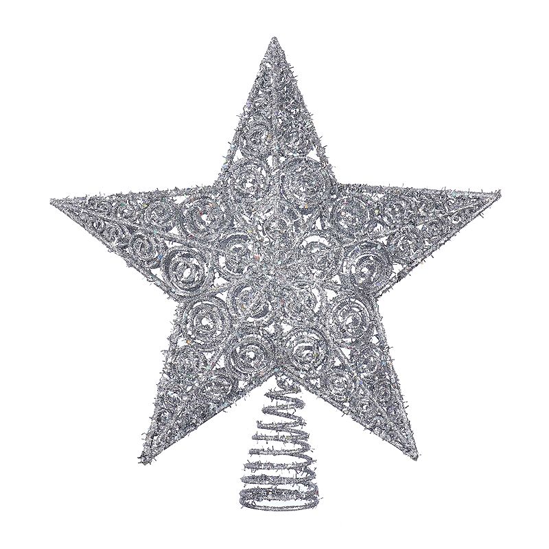Kurt Adler Glitter Star Christmas Tree Topper, Multicolor