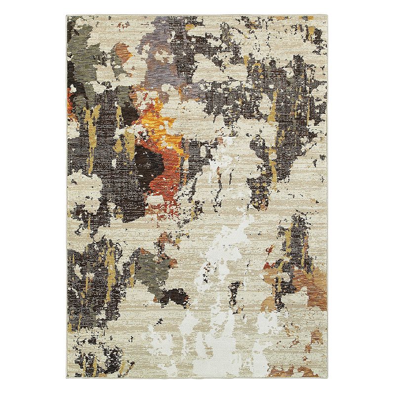 StyleHaven Easton Patinas Abstract Rug, Med Beige, 2X3 Ft